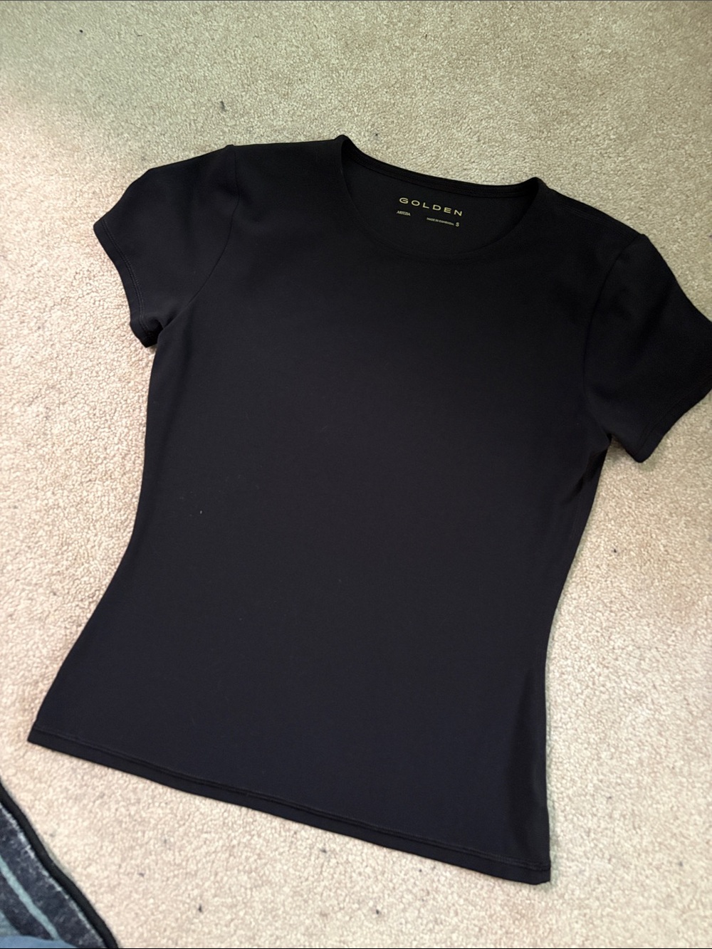 Aritzia Golden Fitted Athletic Crew Neck Top